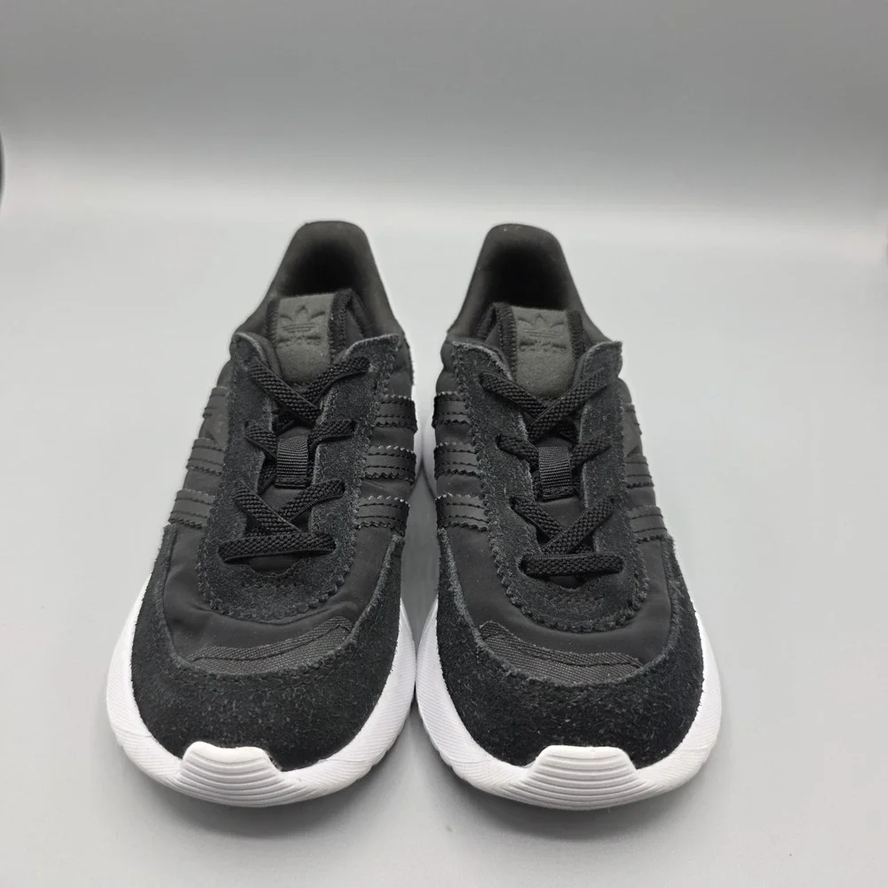 Adidas Retropy F2 EL I Sneakers Shoes Toddler 9 Black Leather Nylon‎ Kids GW3316